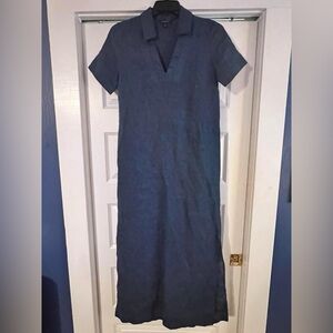 EUC Small Banana Republic Dark Blue Linen Maxi Dress